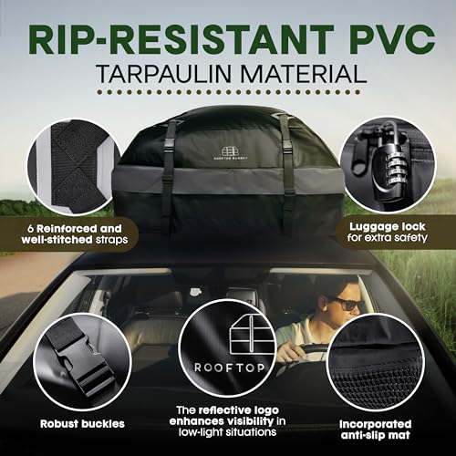 21 Cubic Feet Car Rooftop Soft Shell Cargo Carrier