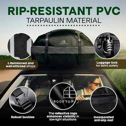 21 Cubic Feet Car Rooftop Soft Shell Cargo Carrier