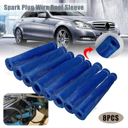 Spark Plug Wire Heat Shield 8PCS Spark Plug Boots Thermal Protection Sleeve 1200 Degree 6 inch Heat Cover Wrap for Car Truck (8 Count)