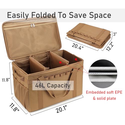 Tactical Camping Storage Bag 46L Rigid yet Foldable Tote Bag