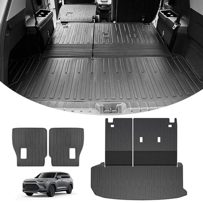 Trunk Mat & Backrest Mat & 2nd Row Seat Backrest for Toyota Grand Highlander 2024