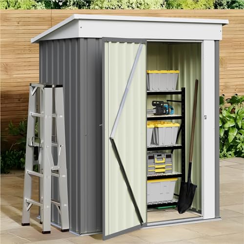 Metal Outdoor Storage Shed 5 x 3 FT Metal Shed with Lockable Door