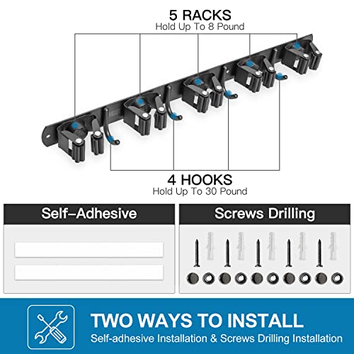 2 Pack Broom Holder Wall Mount (2 Count)
