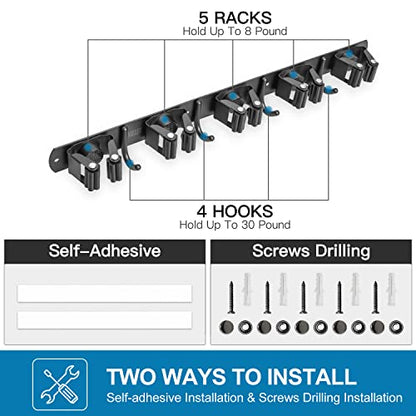 2 Pack Broom Holder Wall Mount (2 Count)