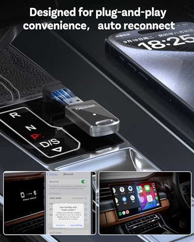 Mini Edge 2025 Wireless Carplay Adapter & Android Auto Wireless Adapter for Apple iPhone Samsung Android Phone 2