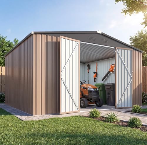10' x 12' Large Waterproof Metal Outdoor Storage Shed