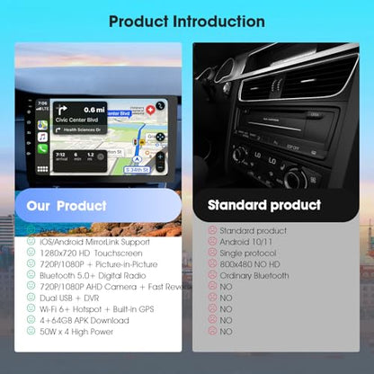 10.1 Inch Cars Radio with Apple Carplay and Android Auto