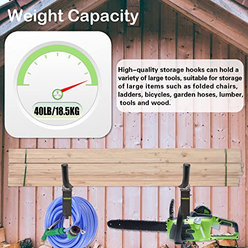 6 Pack 9 Inch Wall Mount Garage Storage Hooks for Ladder & Tools (6 Count)