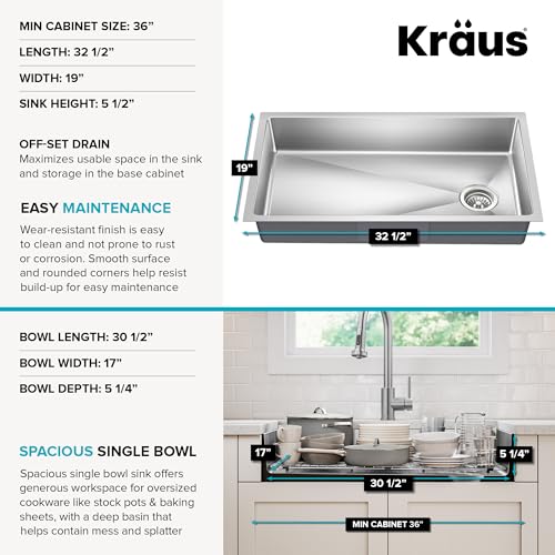 Fairlane 33 inch ADA Compliant Undermount Single Bowl 18