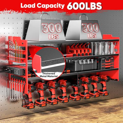 Large Power Tool Organizer Wall Mount with Charging Station