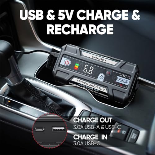 J400 Portable Jump Starter for Upto 8.0L Gas & 6.0L Diesel Engines