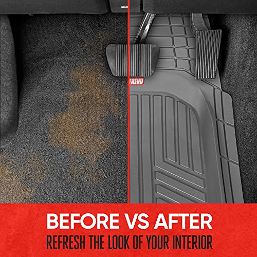 FlexTough Gray Floor Mats for Cars & Cargo Mat Full Set