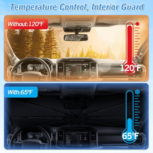 Windshield Sun Shade Umbrella for Ford F150 Hybrid 2021 2022 2023 2024 2025 2026 Rear Window Shades 100% UV Protection and Blackout Privacy 5PCS Car Window Covers Accessories (5 Count)