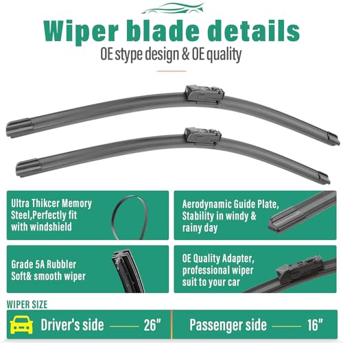 Windshield Wiper Blades Replacement for Toyota CHR C