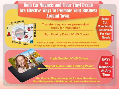 Custom Vinyl Decal or Car Magnet with Personalized Text or Logo