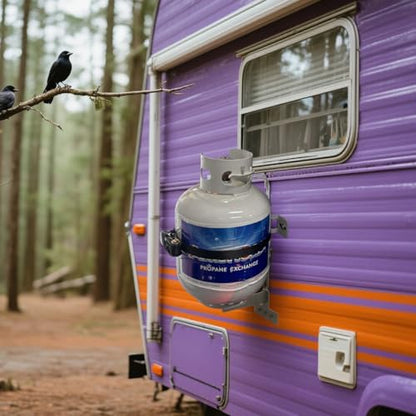RV Propane Tank Cylinder Rack and Trailers Secure Exchange Propane Cylinder Mount for Campers
