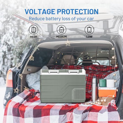 12 Volt Refrigerator Portable Refrigerator for Car 33 Quarts Car Fridge Portable 12V Dual Zone Fridge Freezer 12