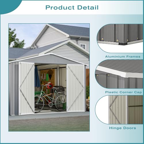 10x12 FT Outdoor Storage Shed with Floor Frame Kit