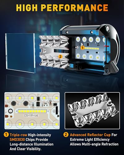 12 Inch LED Light Bar with 4PCS 4 Inch LED Pod