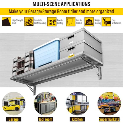 1.2x3ft Adjustable Rail Type Folding Storage Rack Shelf