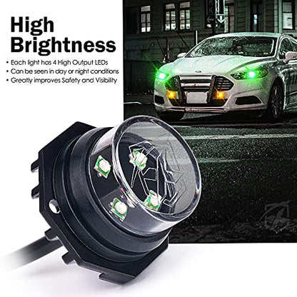 Amber Green LED Hideaway Strobe Lights Kit (8 Count)