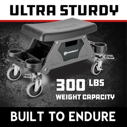 Heavy Duty Utility Rolling Seat Upgraded with Padding