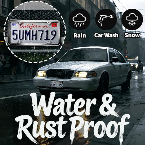 Premium Chrome License Plate Frames with 2 Anti