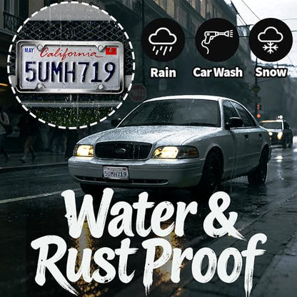 Premium Chrome License Plate Frames with 2 Anti