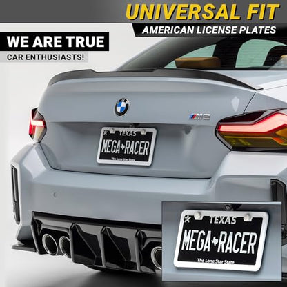 Premium Slim Gloss White License Plate Frame