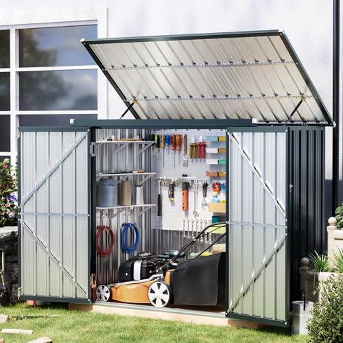Metal Trash Can Storage Shed 6 x 3 ft