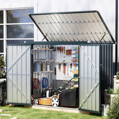 Metal Trash Can Storage Shed 6 x 3 ft