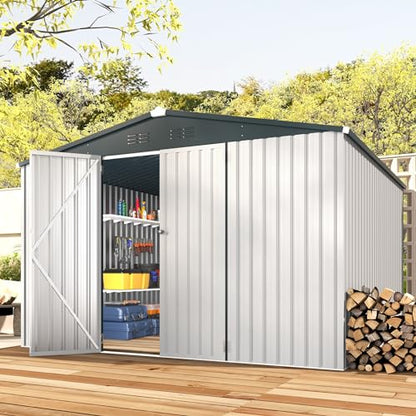 10' x 10' Waterproof Metal Outdoor Storage Shed