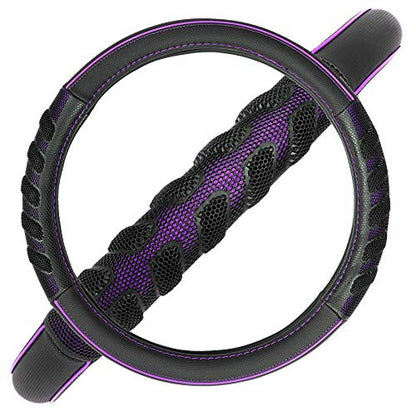 car Steering Wheel Cover Faux Leather Massage Universal fit 3D Honeycomb Hole Anti