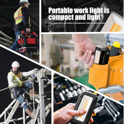 Rechargeable LED Work Light with Magnetic Base and Hanging Hook