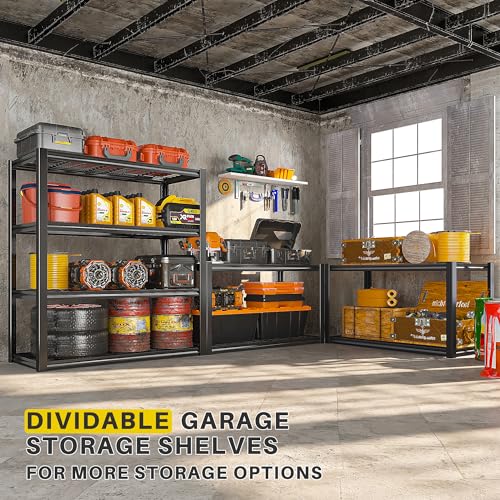 40" W Storage Shelves with Wire Mesh Panels for Garage Organization (3 Count)