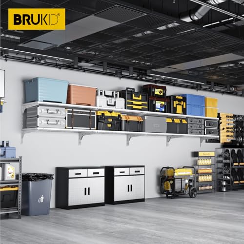 2 Pack 2 Tier 1.3x3ft Garage Shelving Wall Mounted (2 Count)