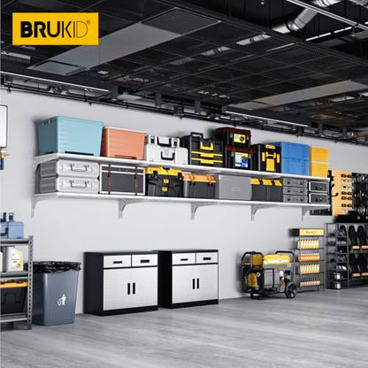 2 Pack 2 Tier 1.3x3ft Garage Shelving Wall Mounted (2 Count)