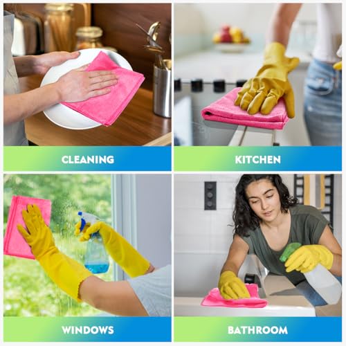 Microfiber Cleaning Cloth 20 Pack 11.5 x 11.5 Inch Microfiber Towels for Cars Ultra Absorbent Cleaning Rags Lint Free Cleaning Towels for Household Kitchen (20 Count)