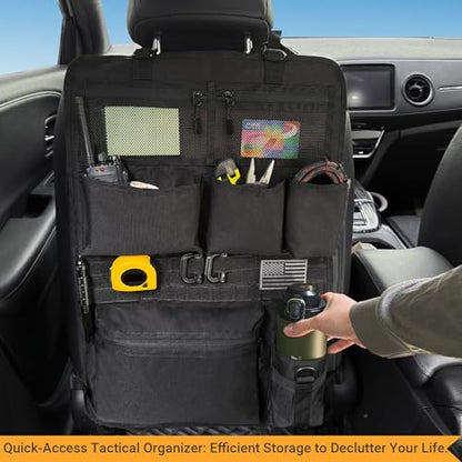 Tactical Car Seat Organizer with Multiple Pockets