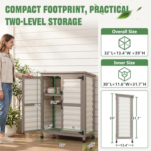 32" Small Outdoor Storage Cabinet