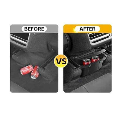Rear Center Console Organizer Compatble for Tesla Model Y Juniper 2025 2026 Trash Can with Anti-Slip Lid Cover Backseat Storage Box