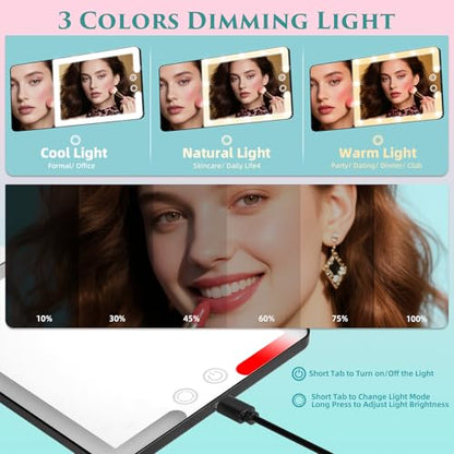 2pcs Car Sun Visor Vanity Mirror with Lights & 20X Magnification (2 Count)