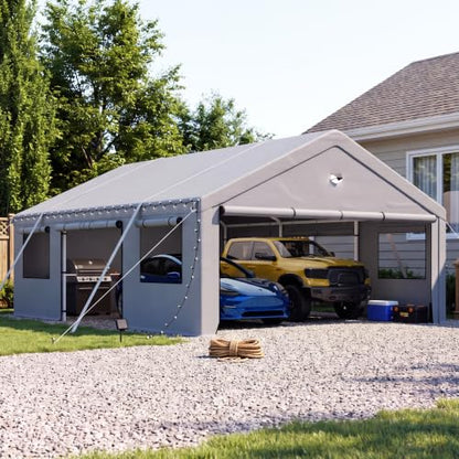 20x20 FT 2 Car Carport Canopy Heavy Duty