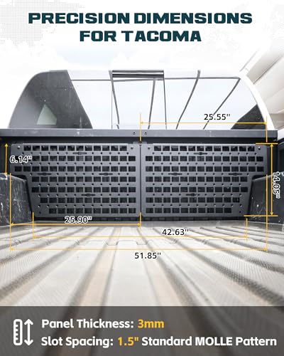 Truck Bed Front MOLLE Panel Fit for 3rd Gen Tacoma 2016