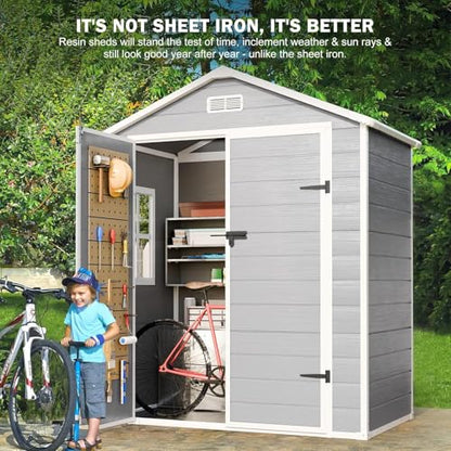 6x3 FT Resin Storage Shed with Floor Included