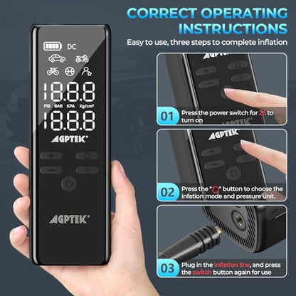 Tire Inflator Portable Air Compressor Pressure Gauge Electric
