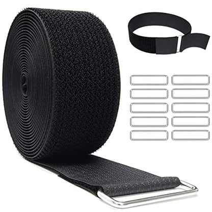 2"x16ft Reusable Cinch Strap with 10 Metal Buckles (16 Foot)