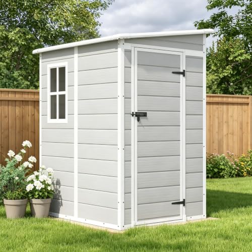 5 x 4 FT Plastic Outdoor Storage Shed with Floor