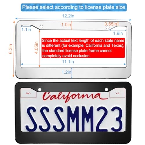 2PCS Chrome License Plate Frame (2 Count)