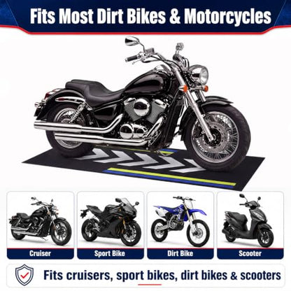 Motorcycle Mat Garage Floor Rug Washable Parking Mats for Garage Floors Non Slip Oil Absorbent Pad Rubber Backing Layer Protects Floor